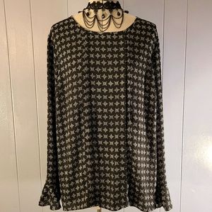 Liz Claiborne Career Long Sleeve Pattern Blouse